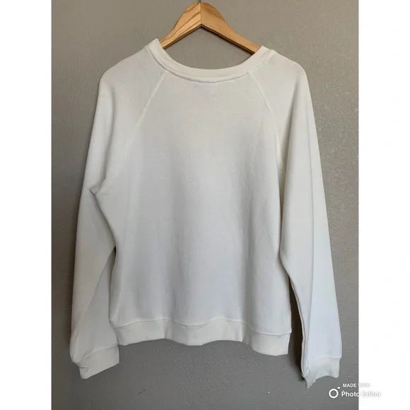 Hill House Size Medium Cream Off-White Raglan Sleeve Pullover Sweatshirt NWOT - Picture 5 of 15